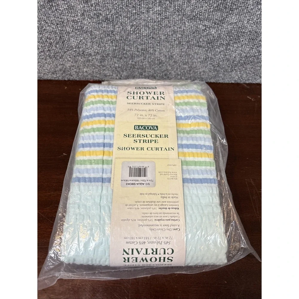 Bacova Shower Curtain‎ Seersucker Stripe 72